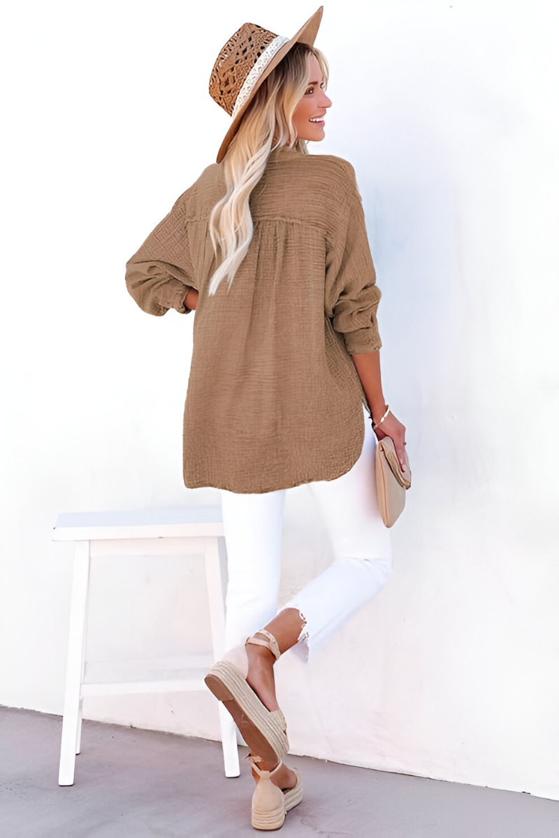 Luzia™ | Comfortabele katoenen blouse met verfijnde afwerking