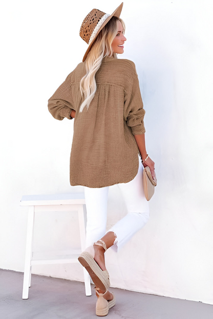 Luzia™ | Comfortabele katoenen blouse met verfijnde afwerking