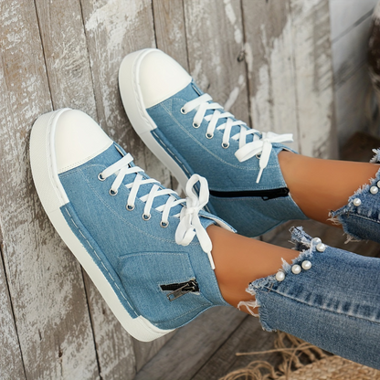 Olivia™ | Orthopedische Hoge Sneakers met spijkerstof