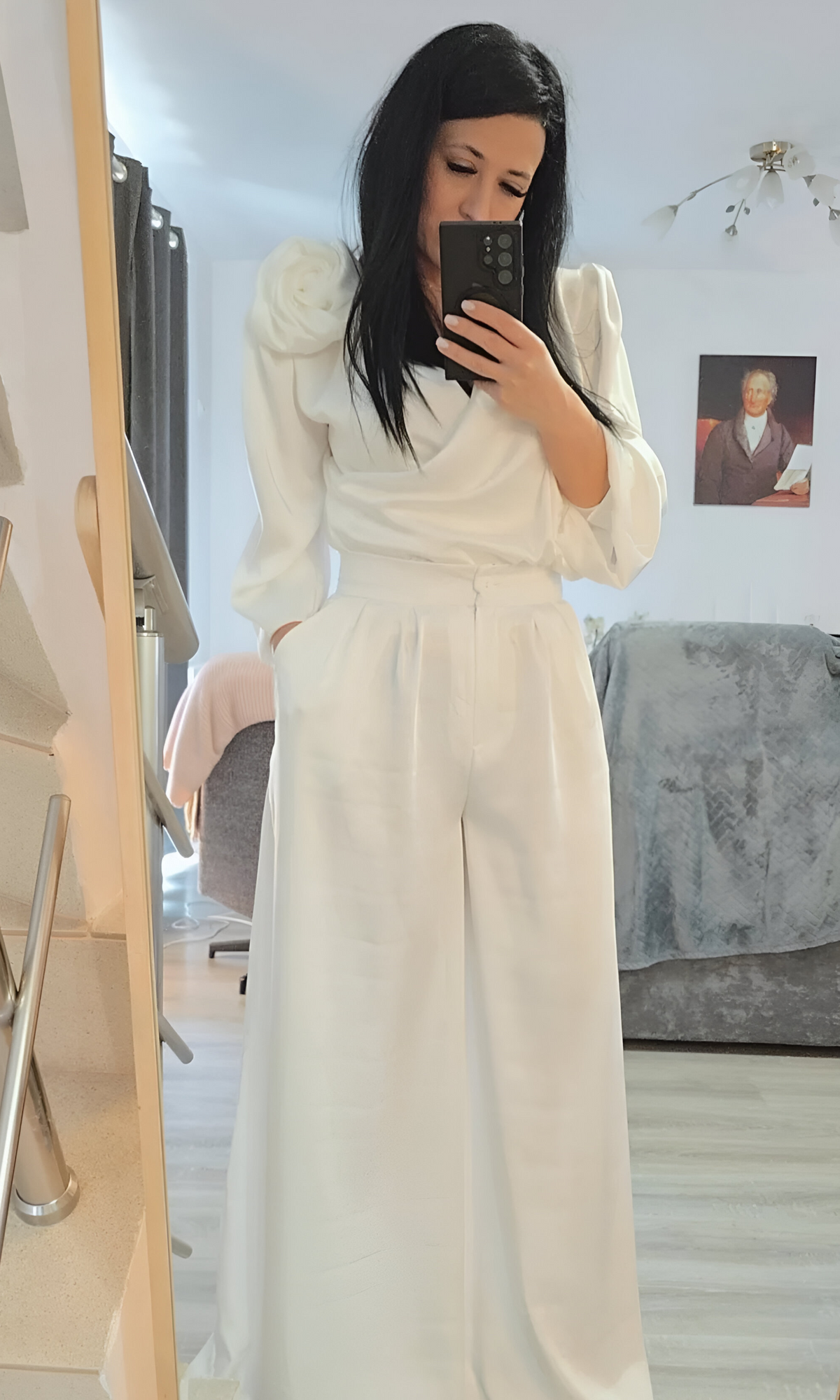 Leonie™ | Elegante Satijnen Blouse & Broek Set