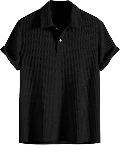 Milo™ | Casual polo met ribstructuur