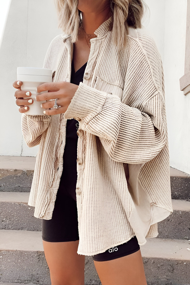 Mila™ | Zachte Gebreide Cardigan met Wafelstructuur