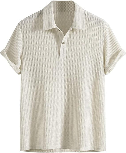 Milo™ | Casual polo met ribstructuur