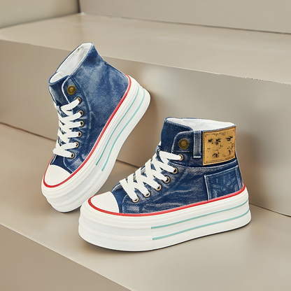 Linde™ | Orthopedische Hoge Sneakers met spijkerstof