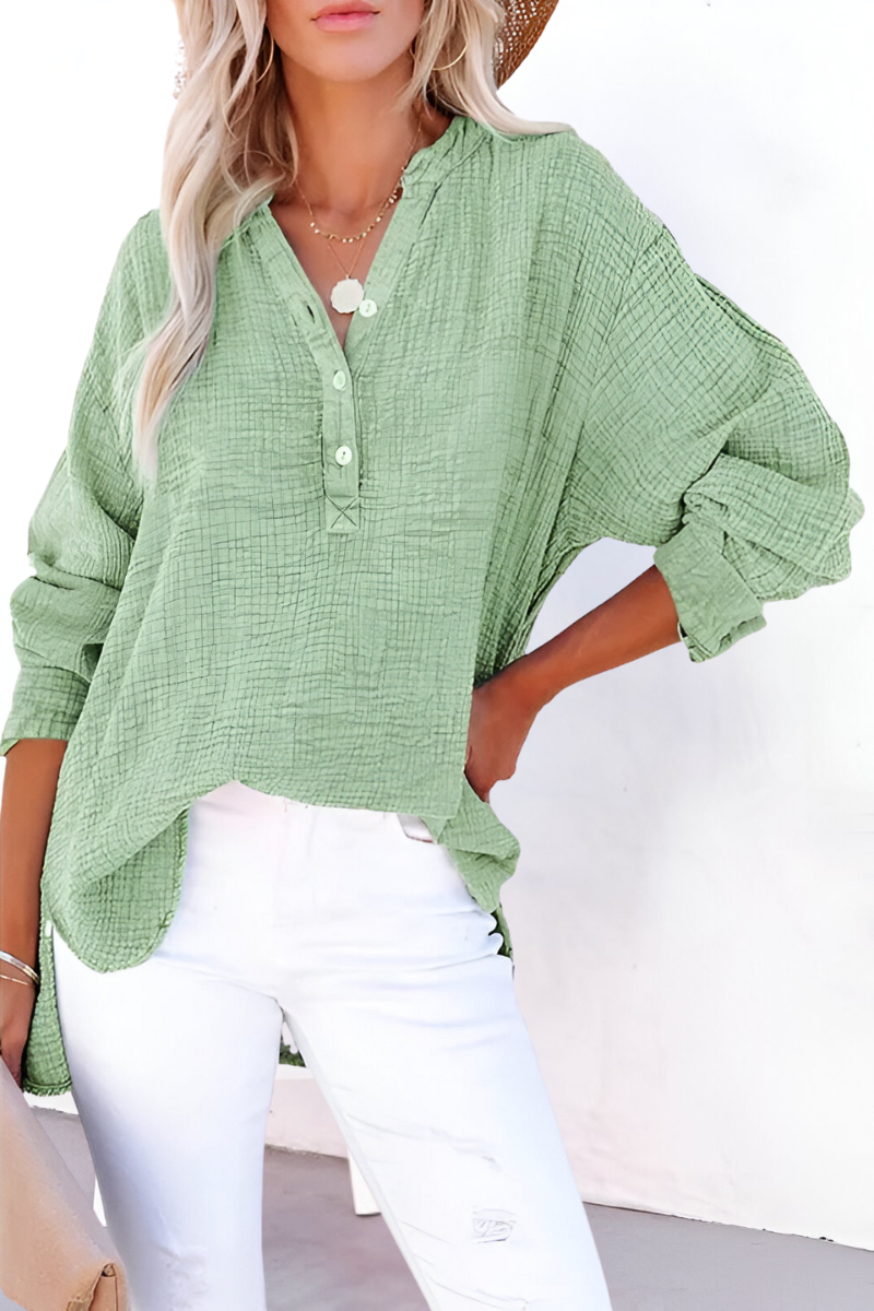 Luzia™ | Comfortabele katoenen blouse met verfijnde afwerking