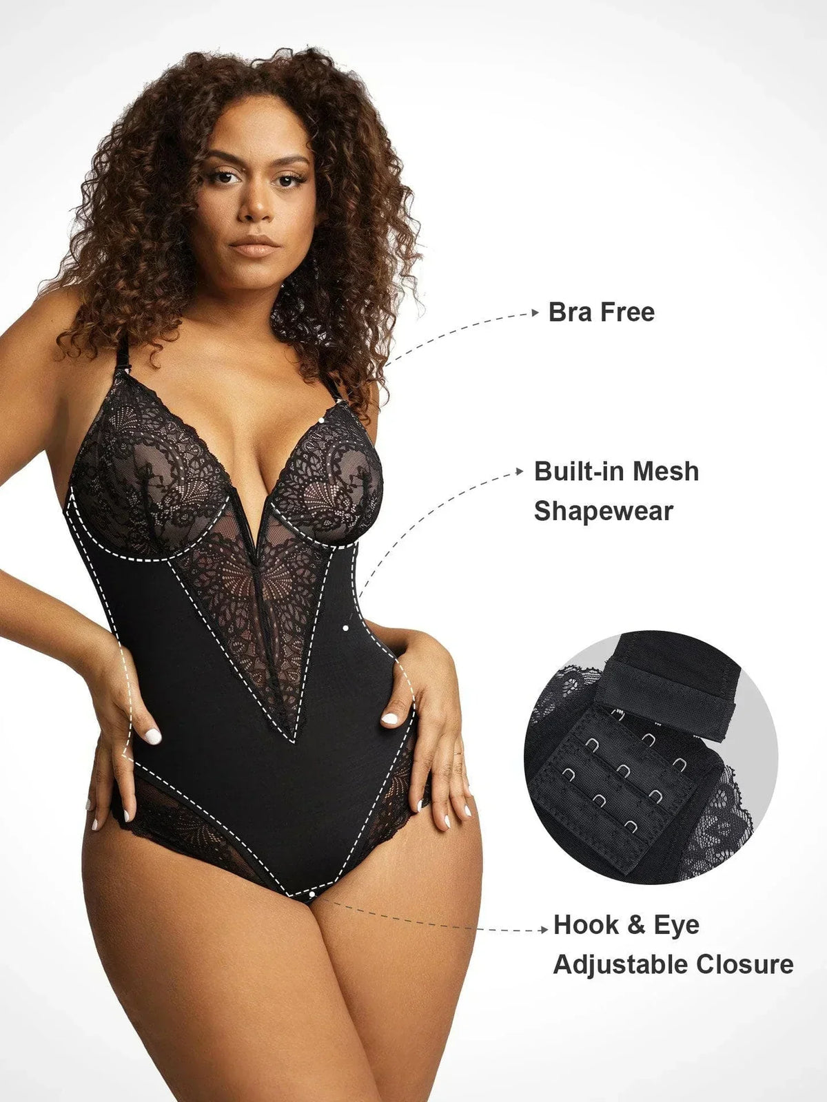 Noé™ | Elegante body met diepe V-halsuitsnijding