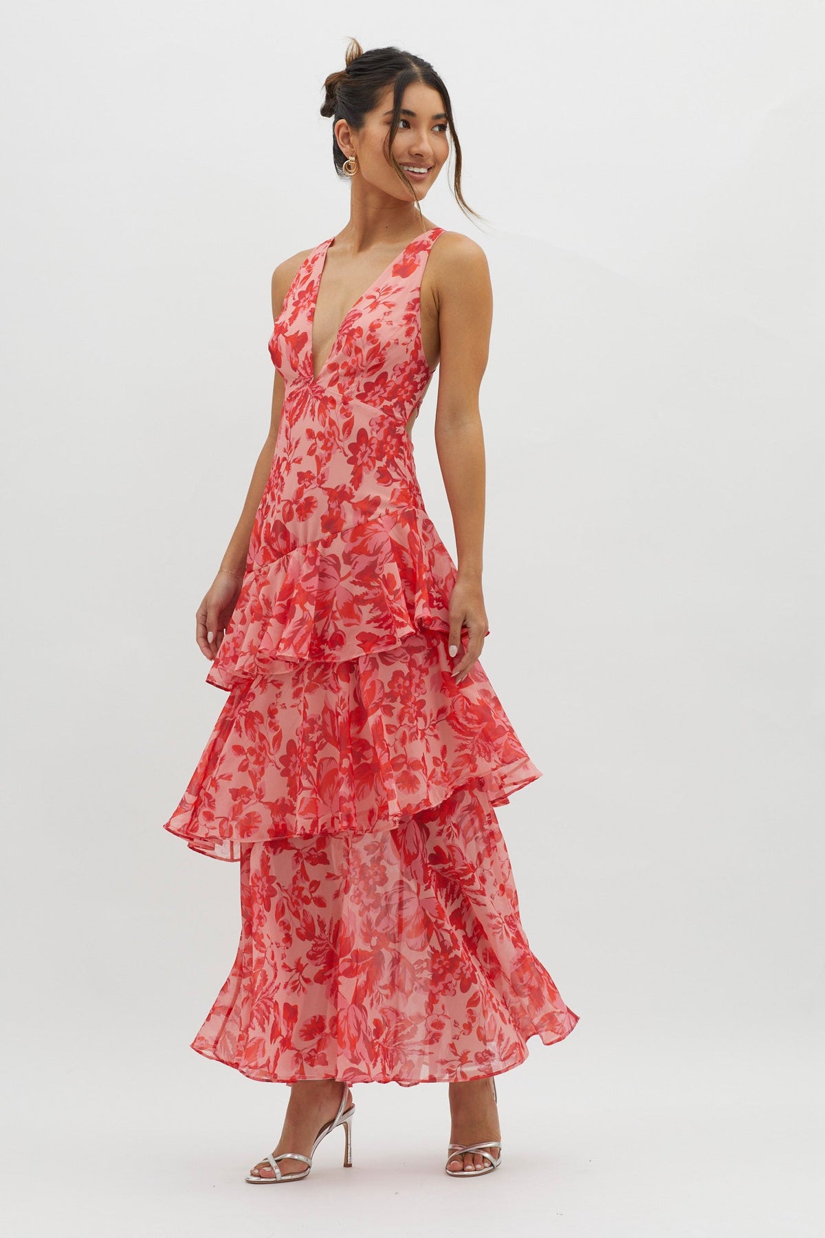 Bente™ | Elegante Gelaagde Maxi-jurk met Print
