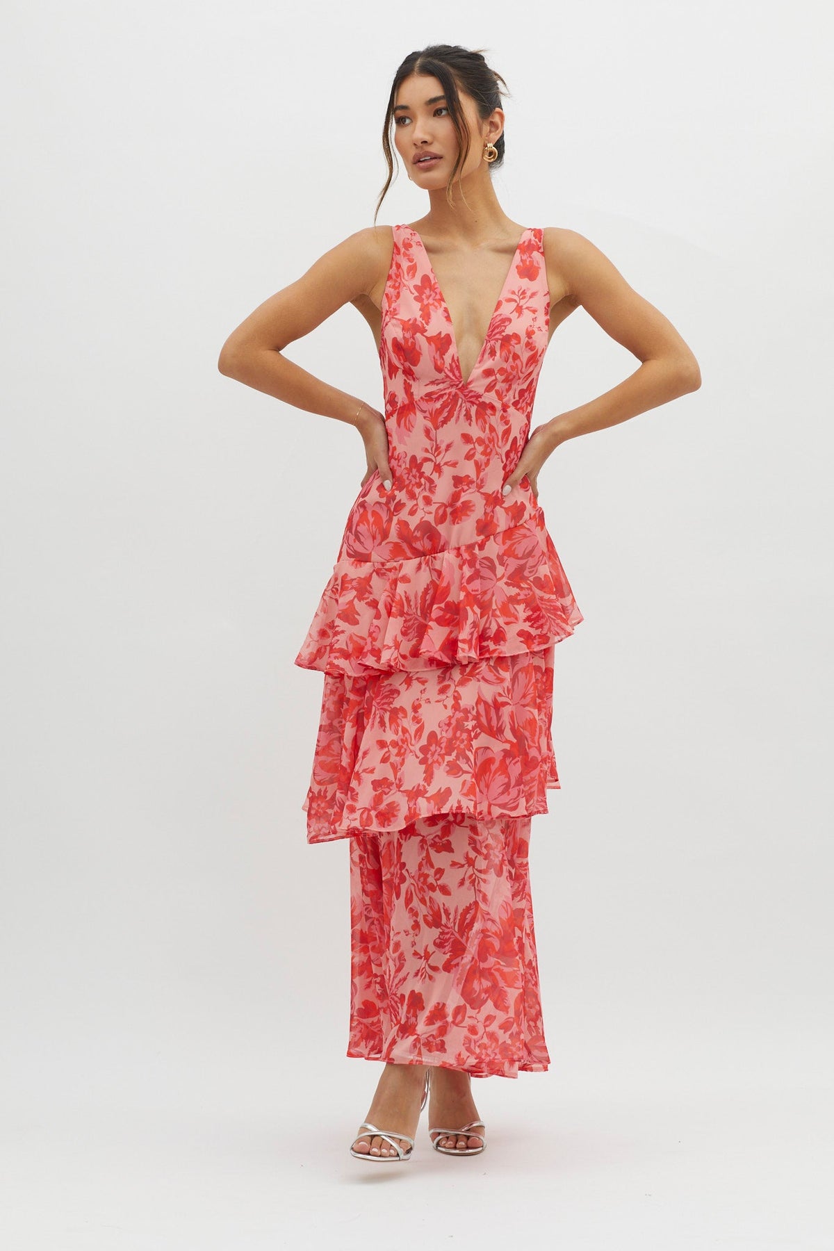 Bente™ | Elegante Gelaagde Maxi-jurk met Print