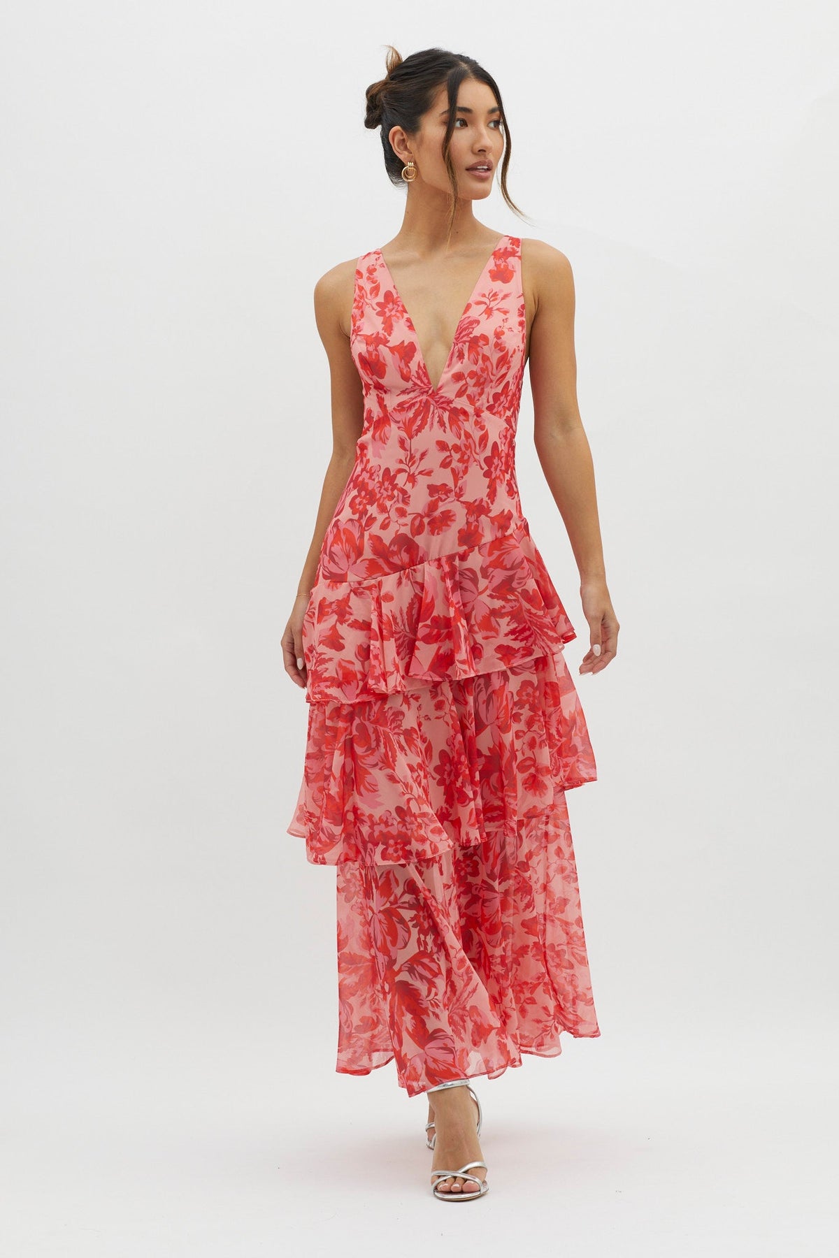 Bente™ | Elegante Gelaagde Maxi-jurk met Print