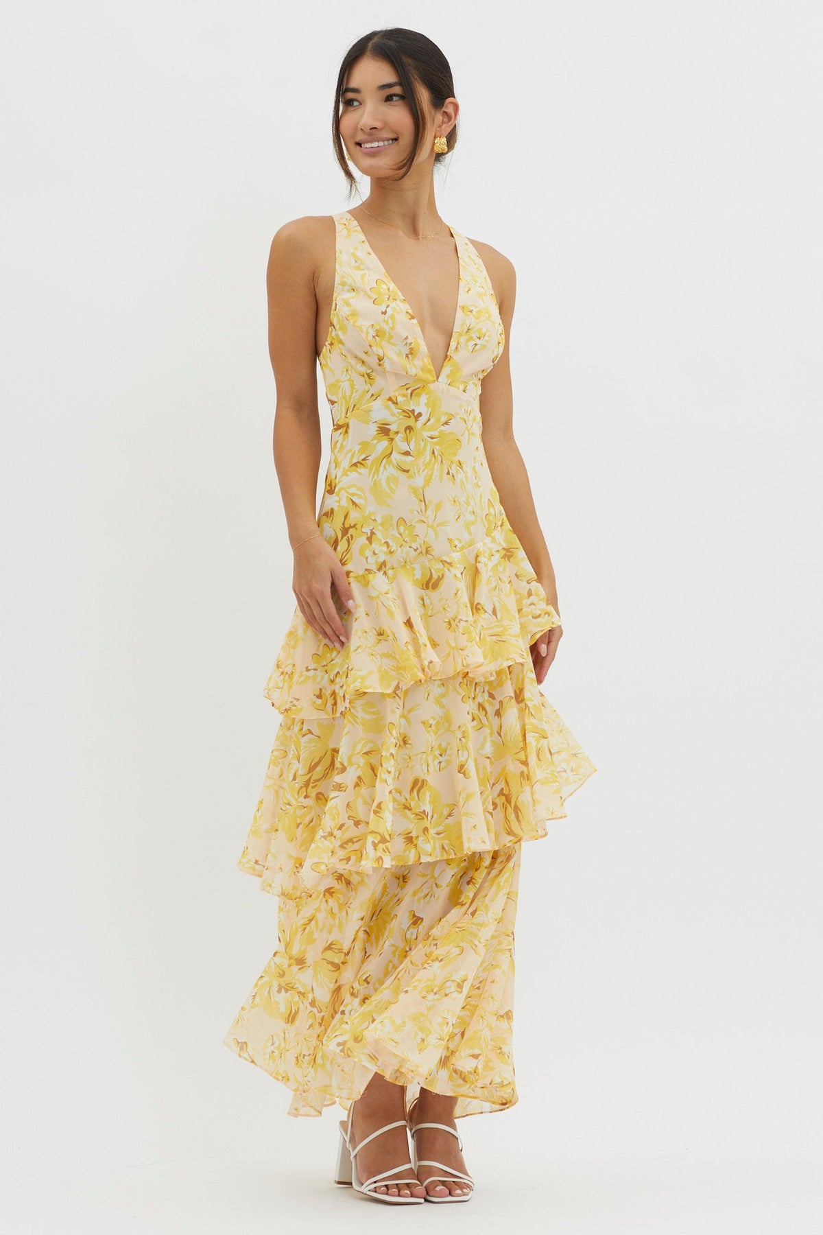 Bente™ | Elegante Gelaagde Maxi-jurk met Print
