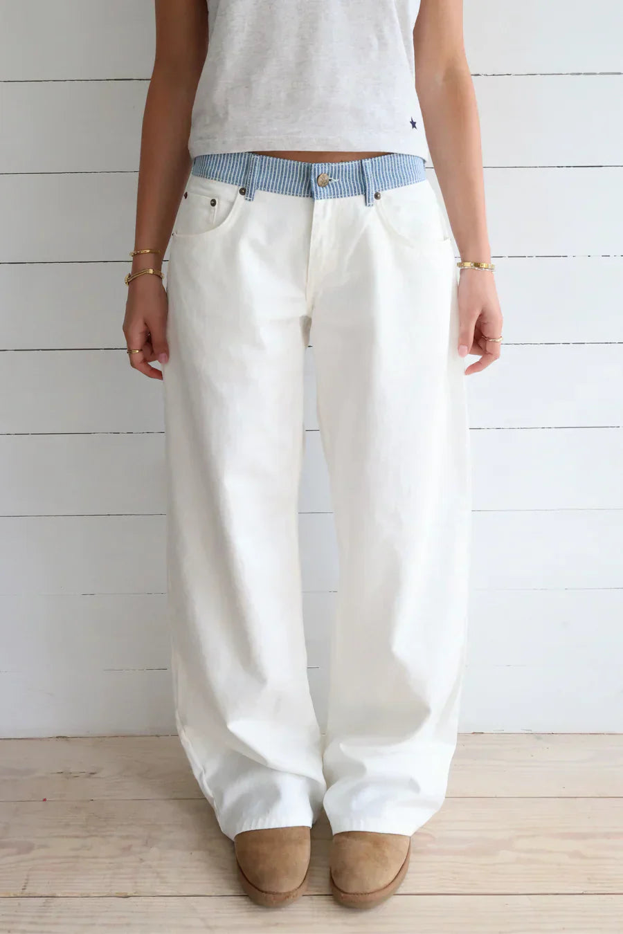 Jodie™ | Wijde Jeans met Tailleband